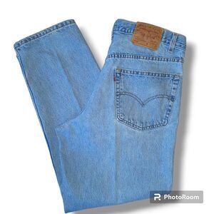 Vintage Levis Size 38x30 550 Relaxed Straight Leg Jeans-Red Tab-1990s-Lt Wash